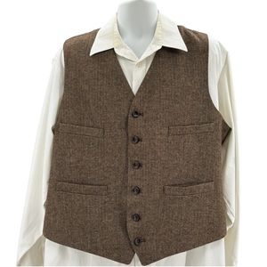 Men’s Goodfellow and Co, Brown Wool Blend Lined lButton Down Suit Vest XXL NWOT